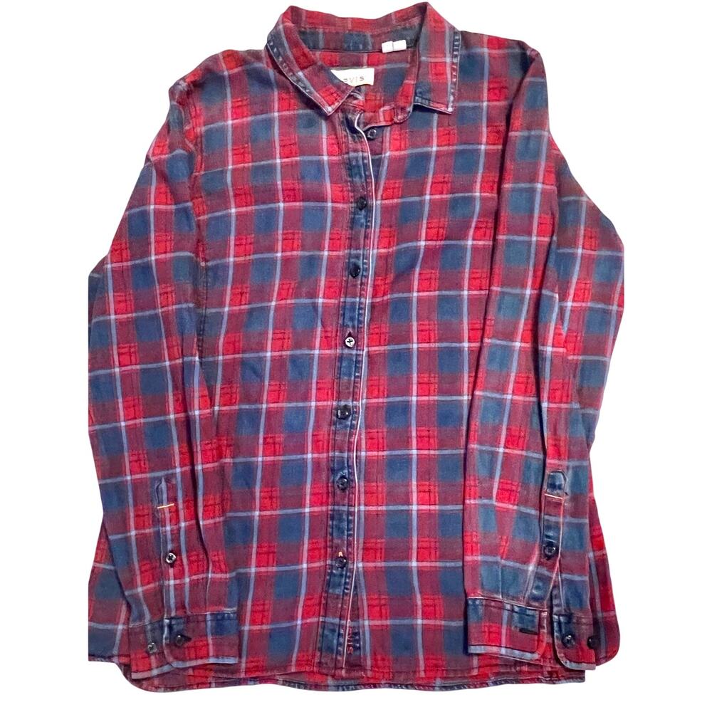 Orvis Red‎ and Jean Plaid Button Up Long Sleeve Top-Size Medium